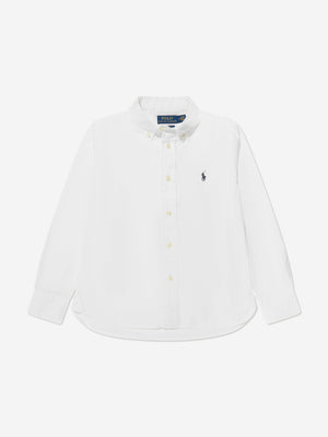 Ralph Lauren Boys Slim Fit Oxford Shirt in White