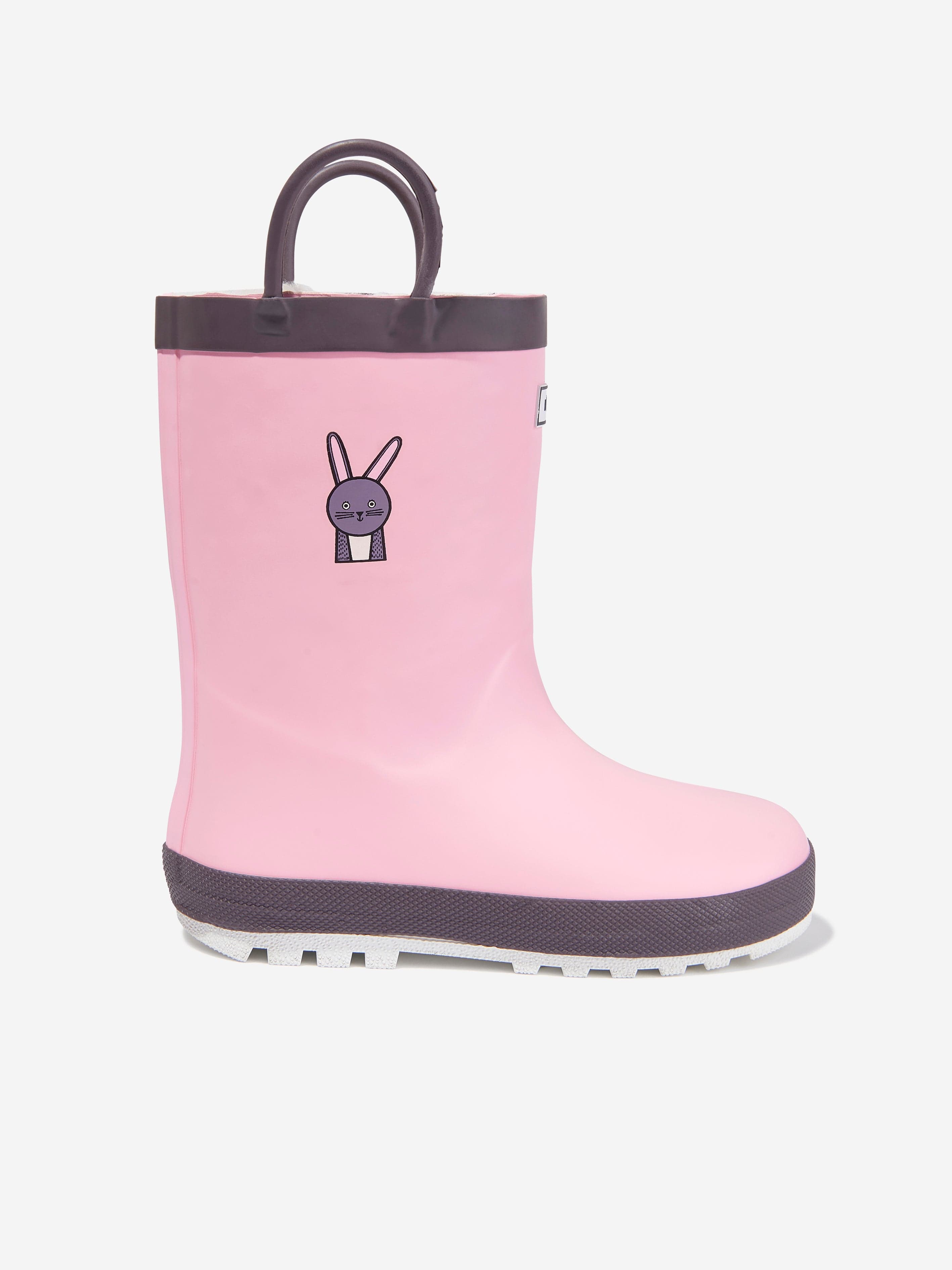 Roarsome Girls Hop The Bunny Rain Boots in Pink