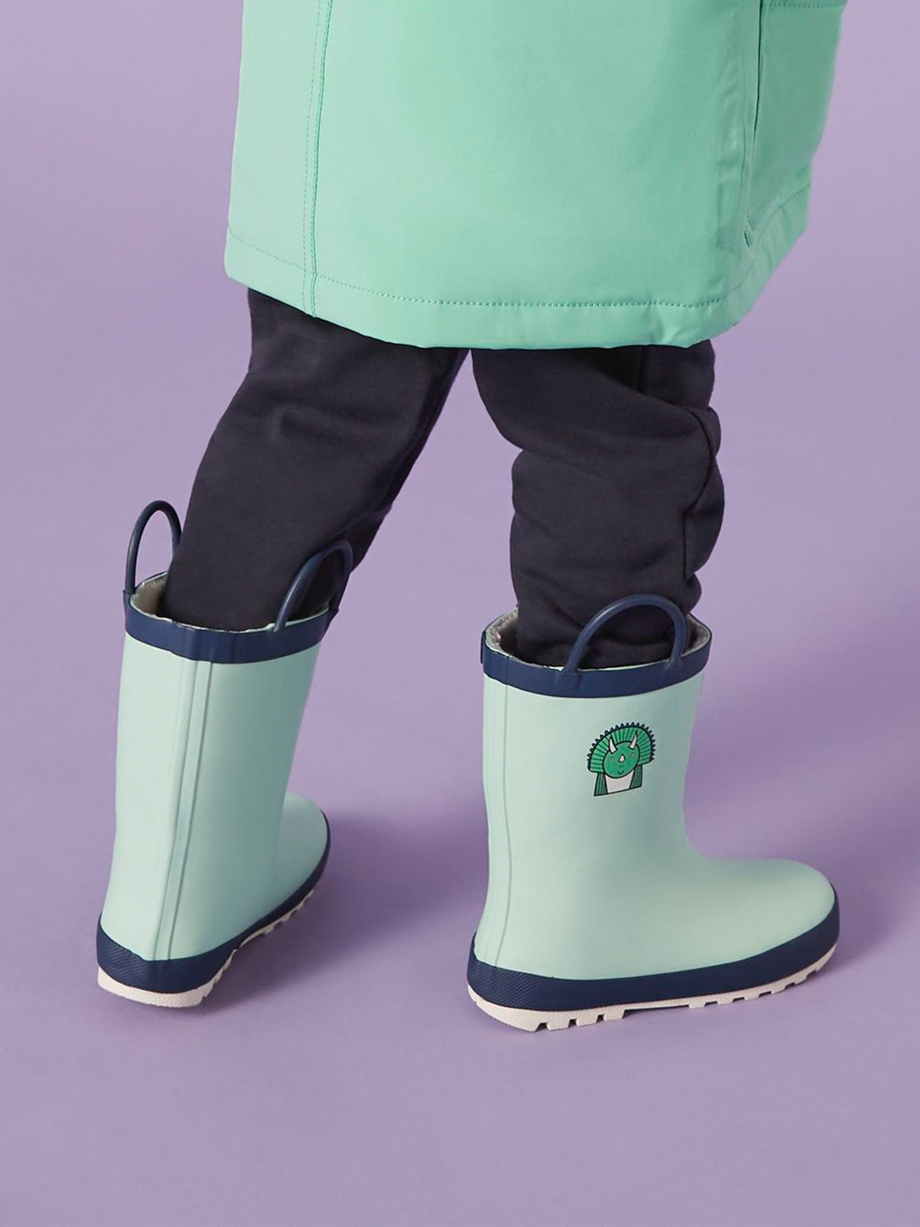 Roarsome Boys Spike The Dinosaur Rain Boots in Green