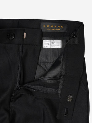 Romano Boys Shawl Collar Jacquard 3 Piece Suit in Black