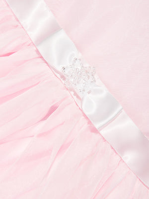 Sarah Louise Girls Ceremonial Ballerina Length Dress in Pink