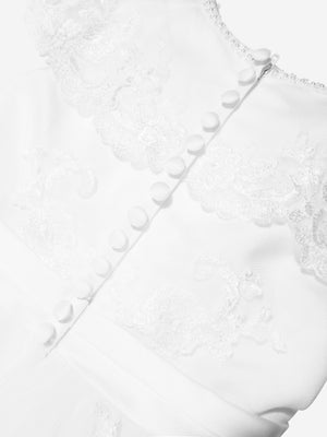 Sarah Louise Girls Ceremonial Ballerina Length Dress in White