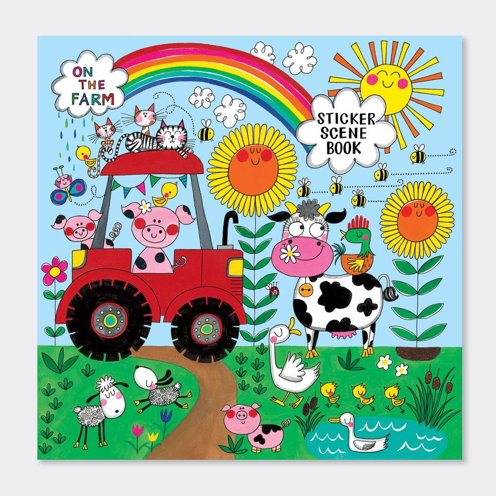 Rachel Ellen - On The Farm Sticker Scene Coloring and Activity Book