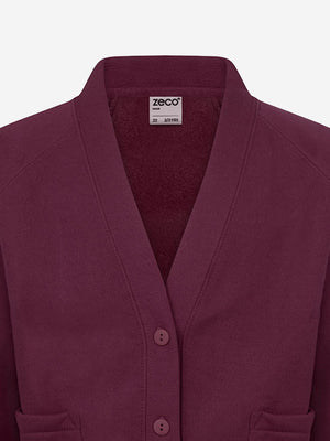 Zeco Kids School Sweatshirt Cardigan in Maroon