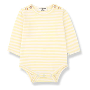 1+ in the family - Striped Biel Bodysuit | Pale Yellow