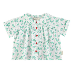 Piupiuchick - Organic Cotton Flower Pattern Shirt | White