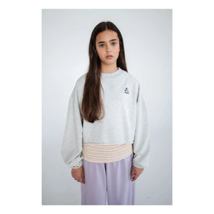 Repose AMS - Organic Cotton Crop Sweatshirt | Gray Melange