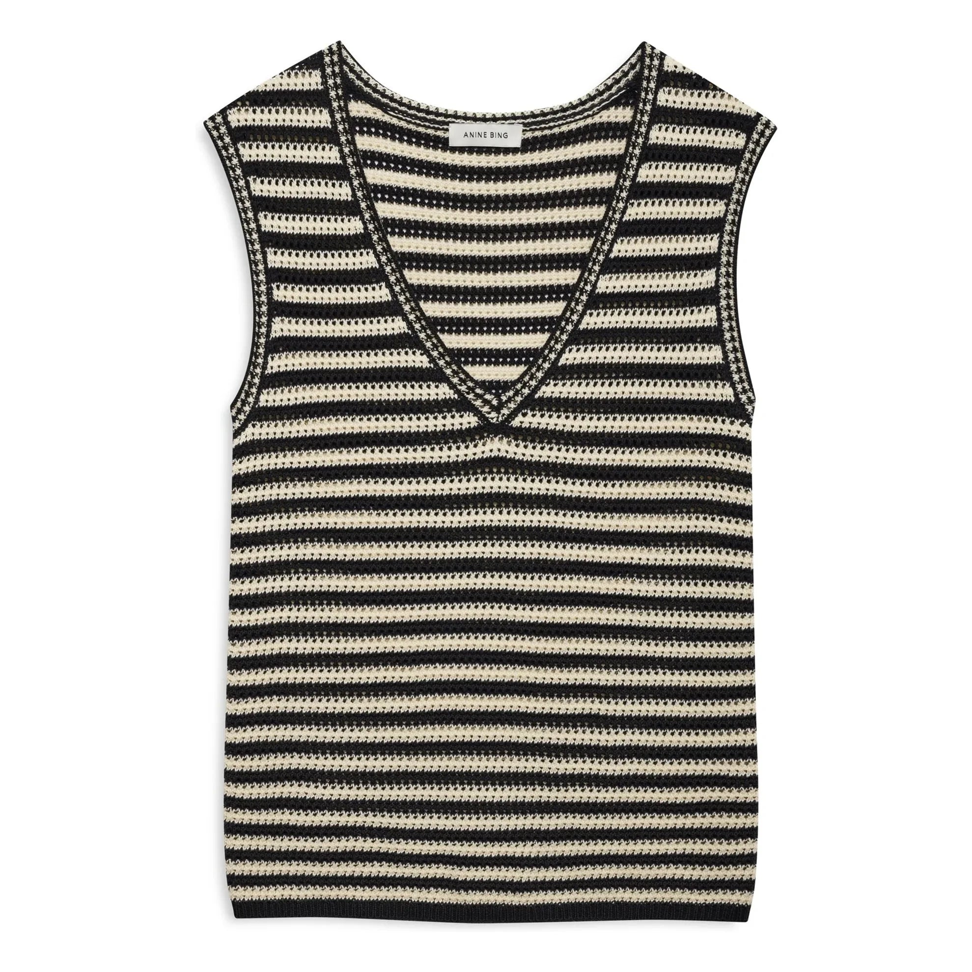 Anine Bing - Lowen Striped Tank Top | Black