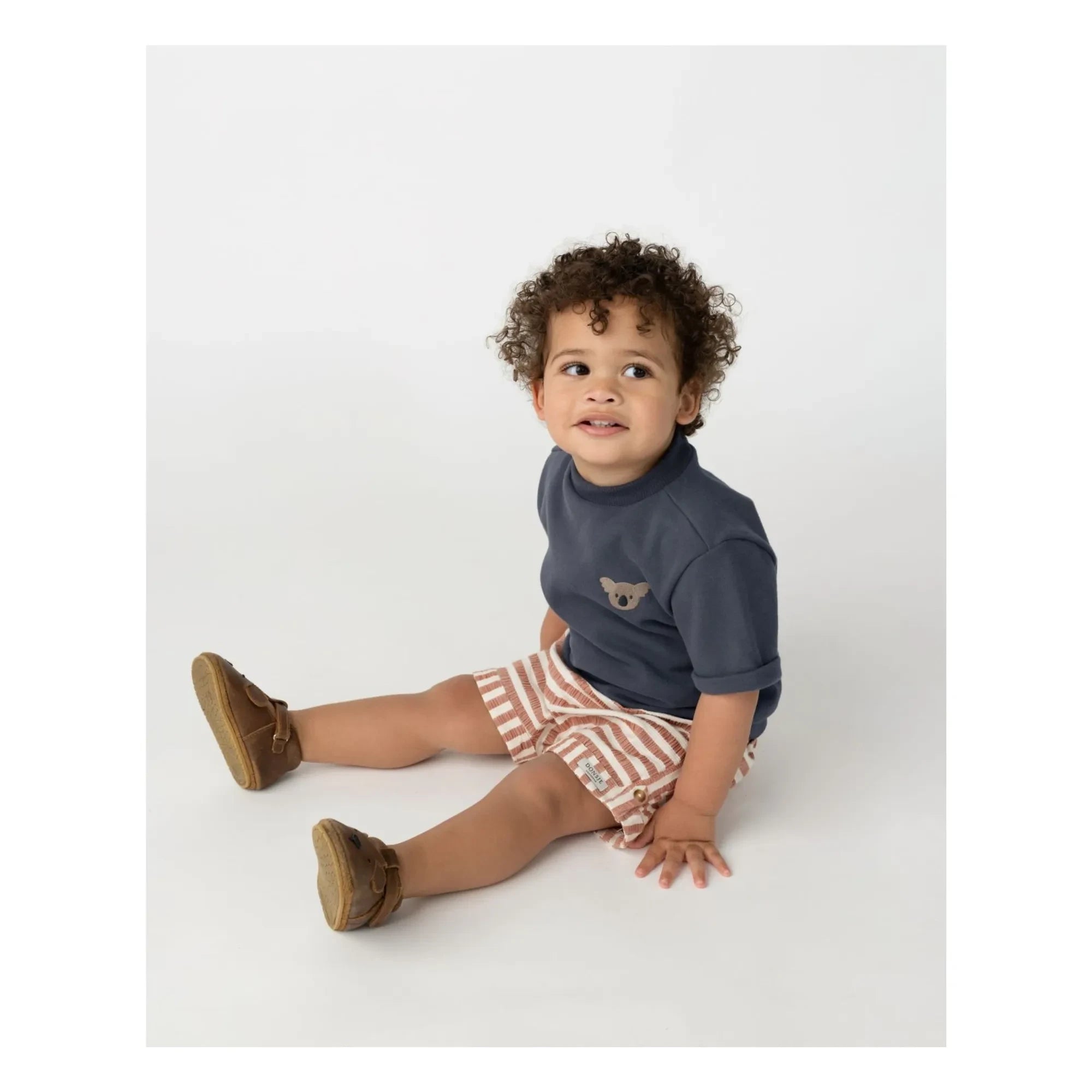 Donsje - Kaatio Striped Organic Cotton Shorts | Camel