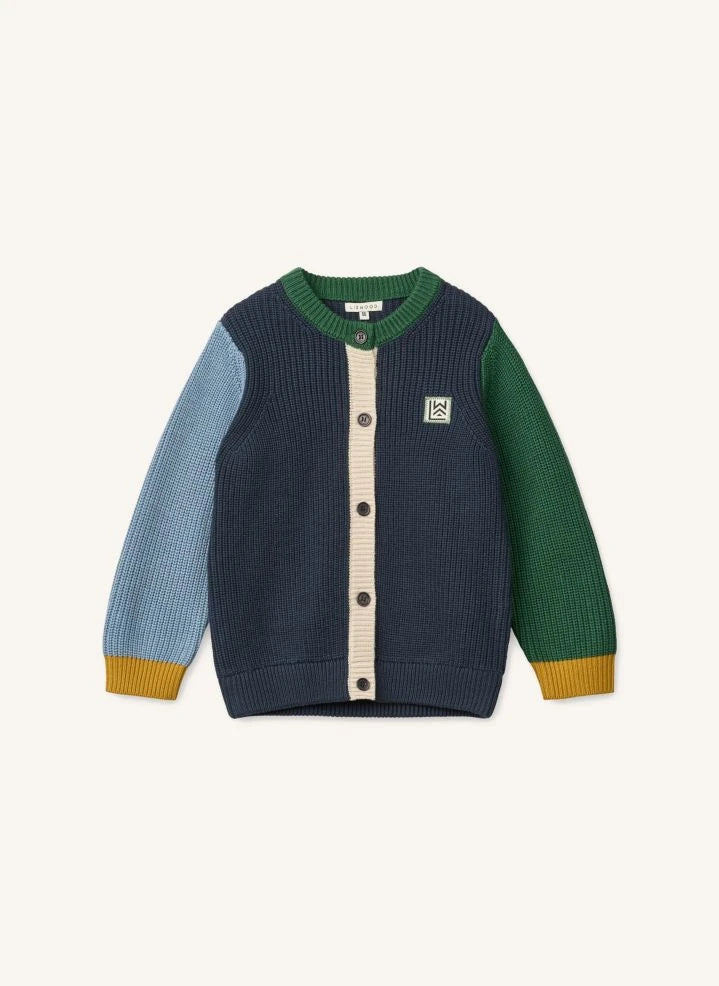 Liewood - Thea Cardigan with Color Blocks | Navy