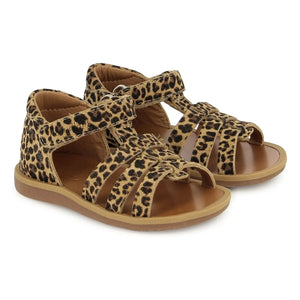 Pom d'Api - Poppy Strapped Leopard Sandals | Brown