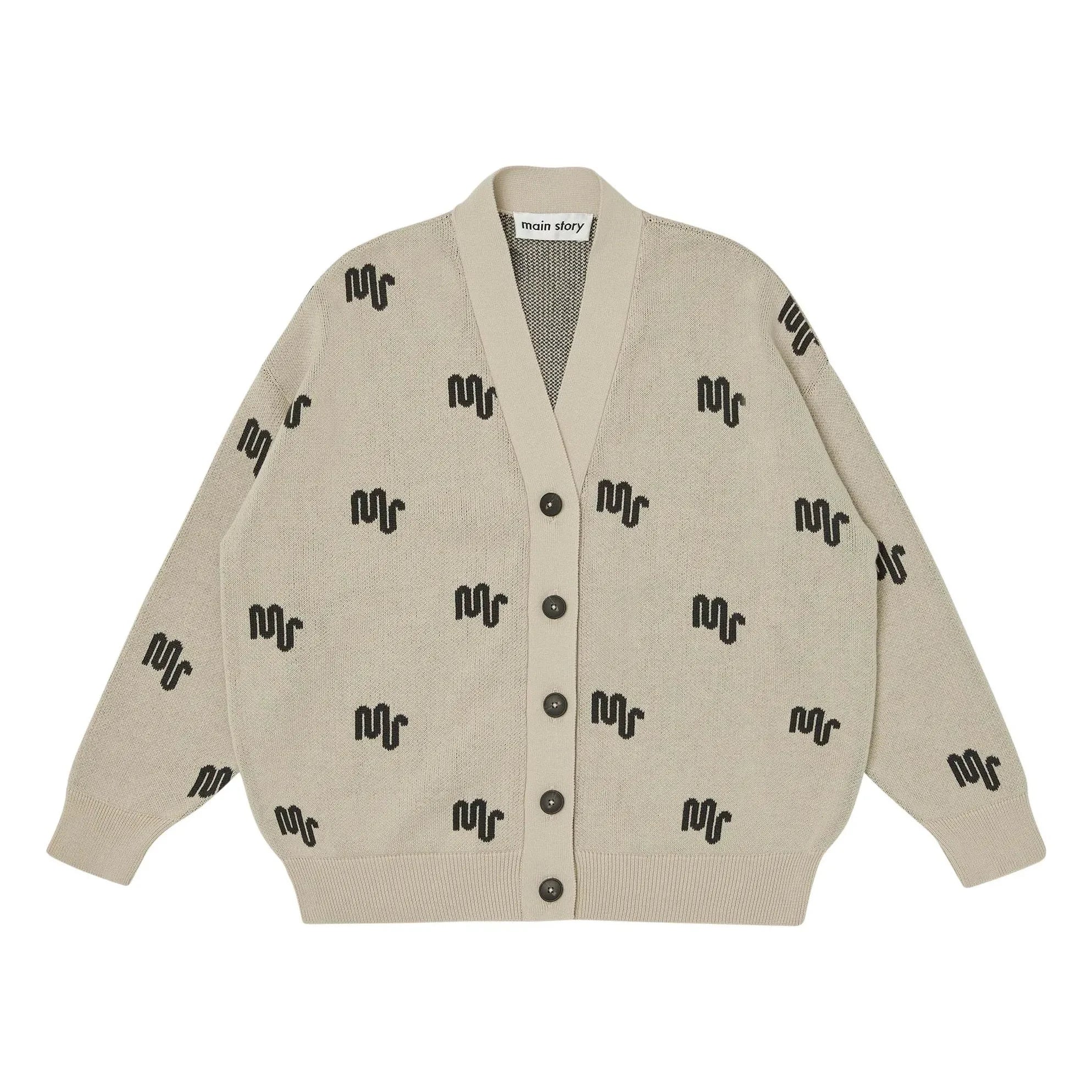 Main Story - Monogrammed Organic Cotton Cardigan | Off-White