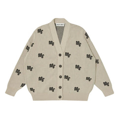 Main Story - Monogrammed Organic Cotton Cardigan | Off-White