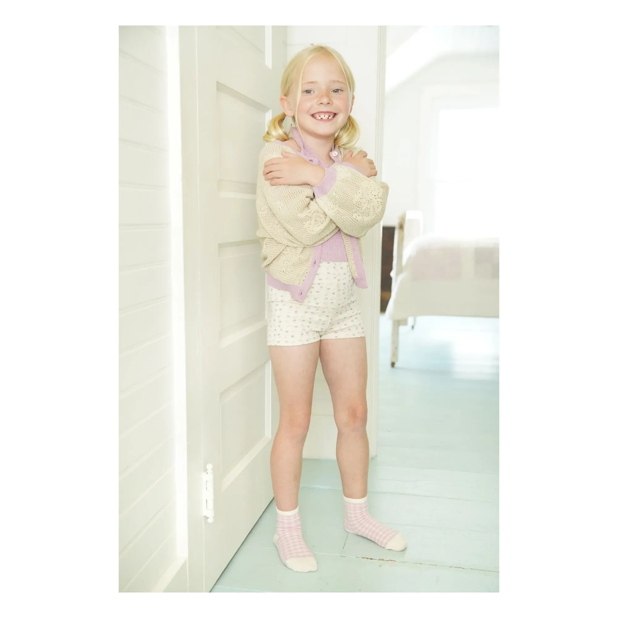 Soor Ploom - Organic Cotton Floral Pattern Shorts | Off White