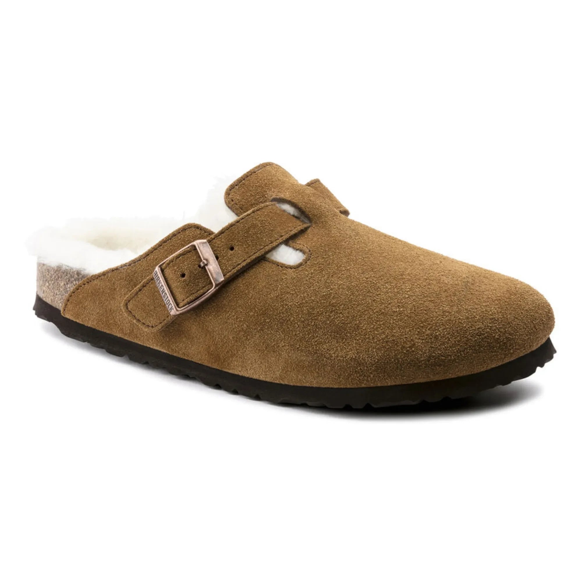 BIRKENSTOCK - Boston Shearling Slides - Adult Collection | Caramel