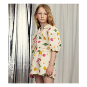 Mini Rodini - Espace Shorts Made of Organic Cotton Gauze | Ecru