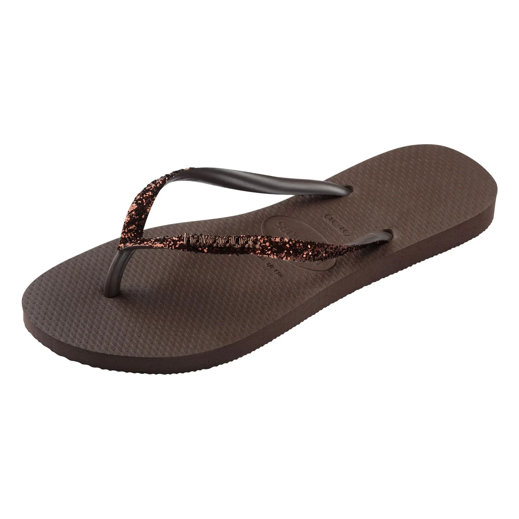 Havaianas - Slim Glitter Slides | Chocolate