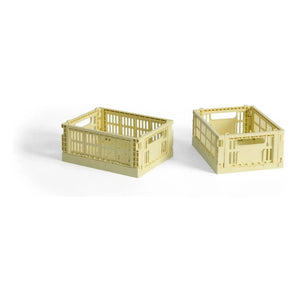 Hay - Foldable Crates - Set of 2 | Pale Yellow