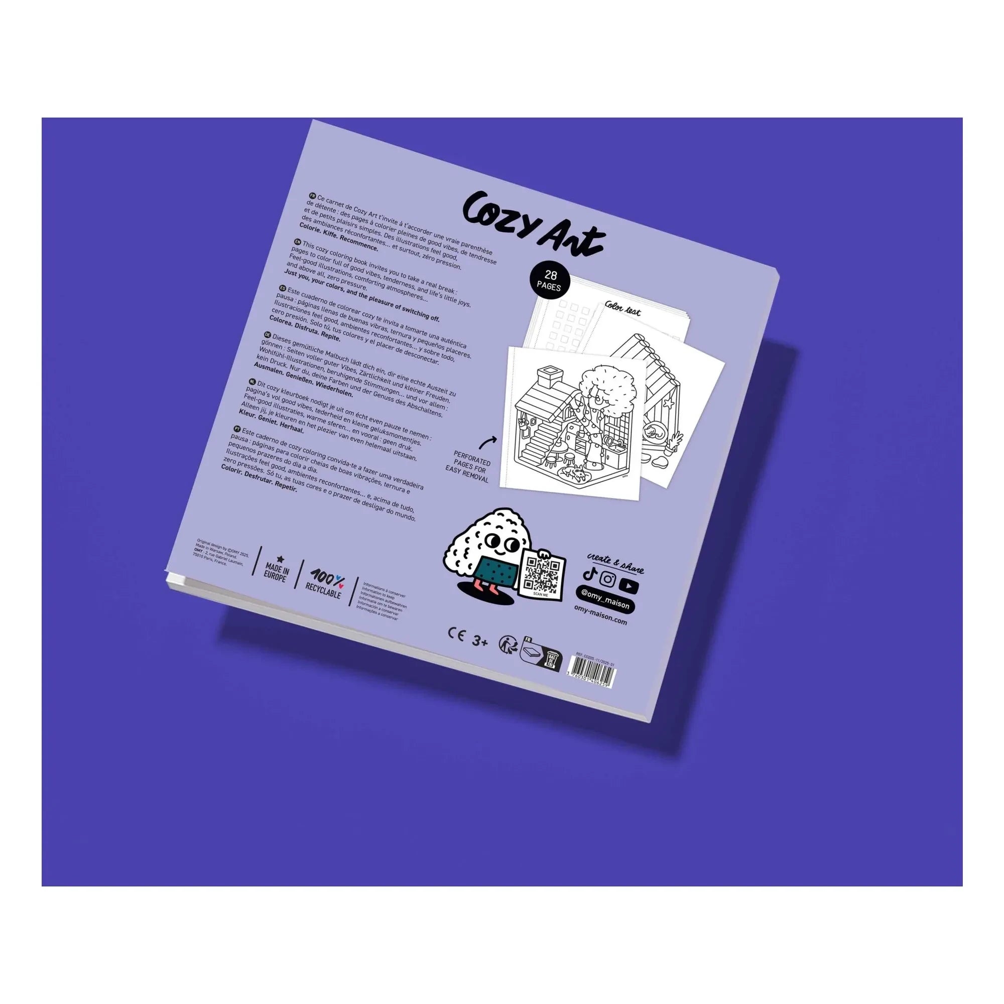 Omy - Tiny House Coloring Book | Purple