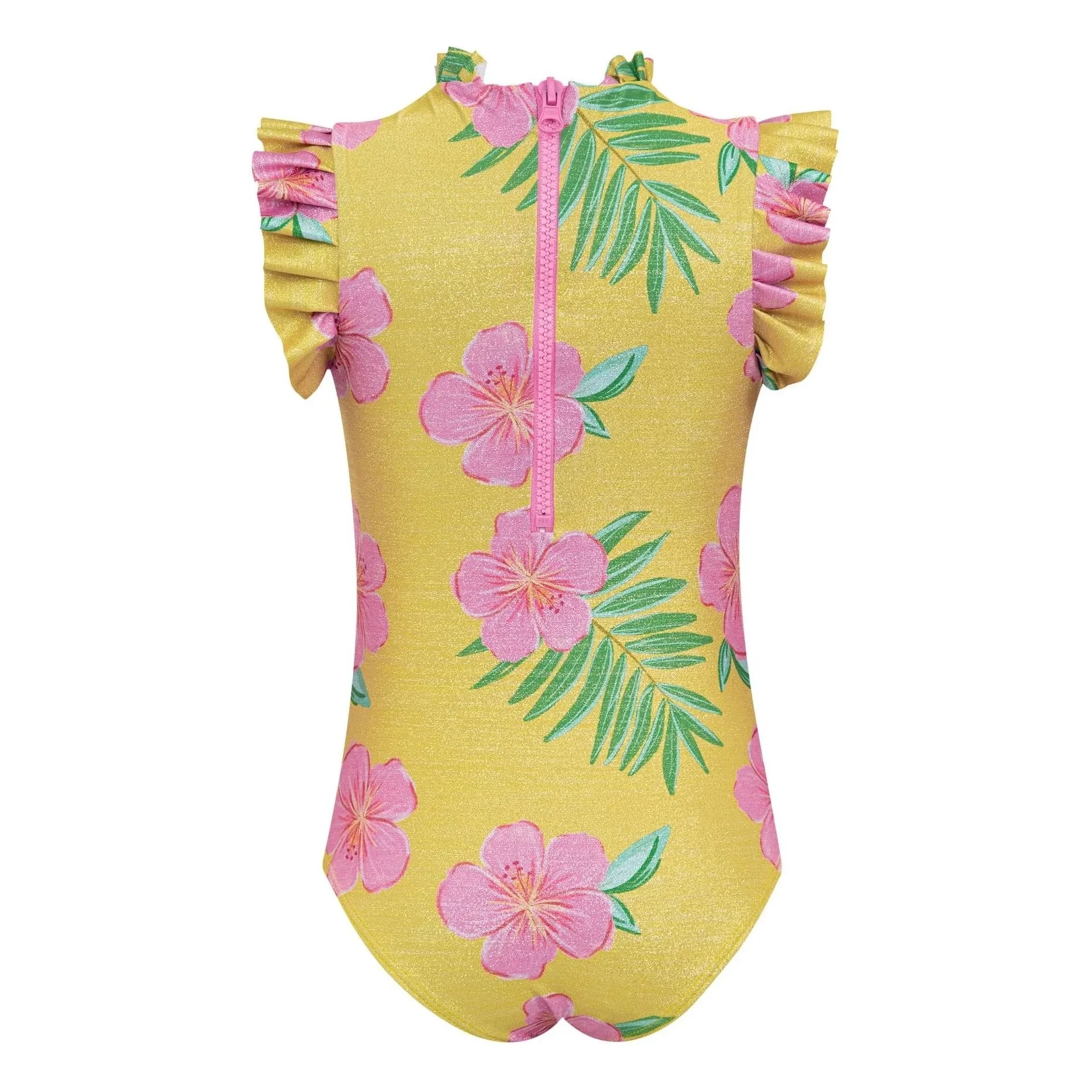 Pepita & Me - Alisson Bright Hibiscus Swimsuit | Yellow
