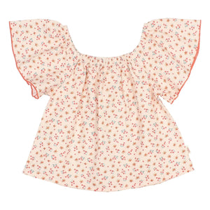 Búho - Seersucker Floral Blouse | Peach