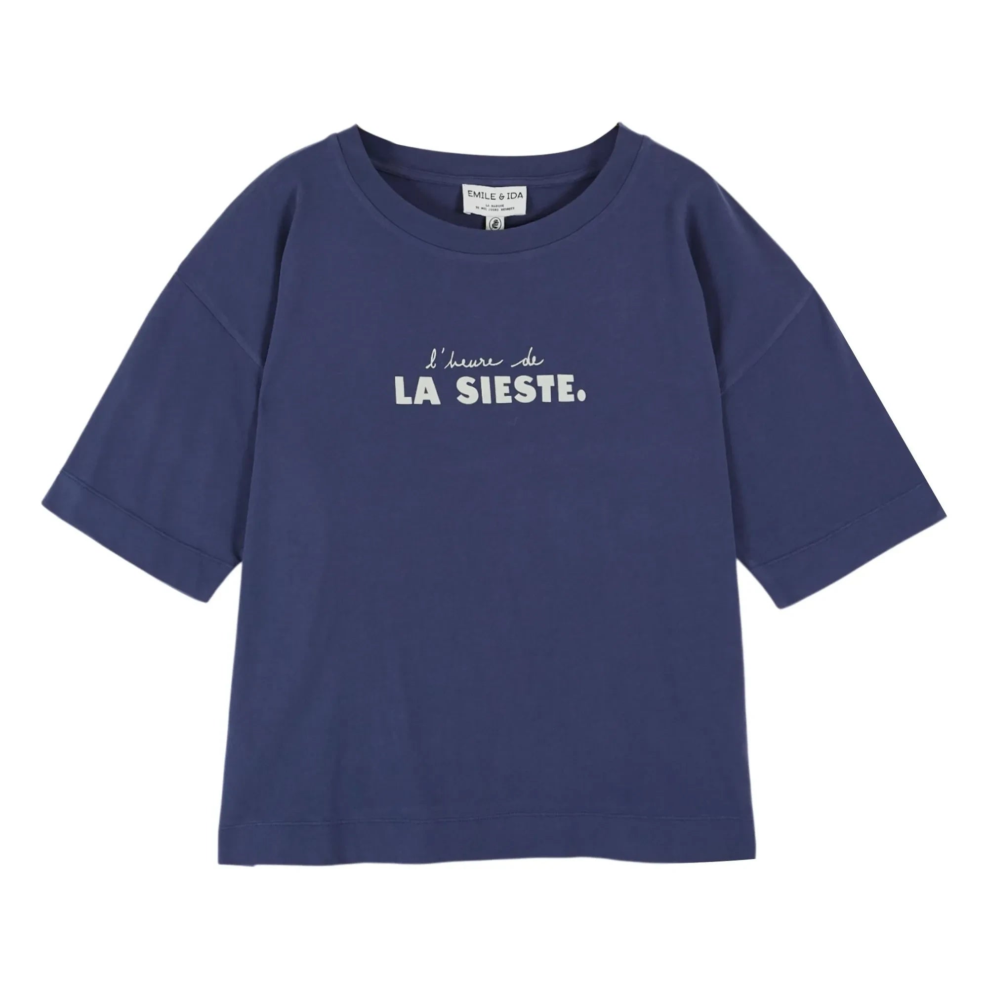 Emile et Ida - La Sieste organik pamuk T-shirt | Lacivert