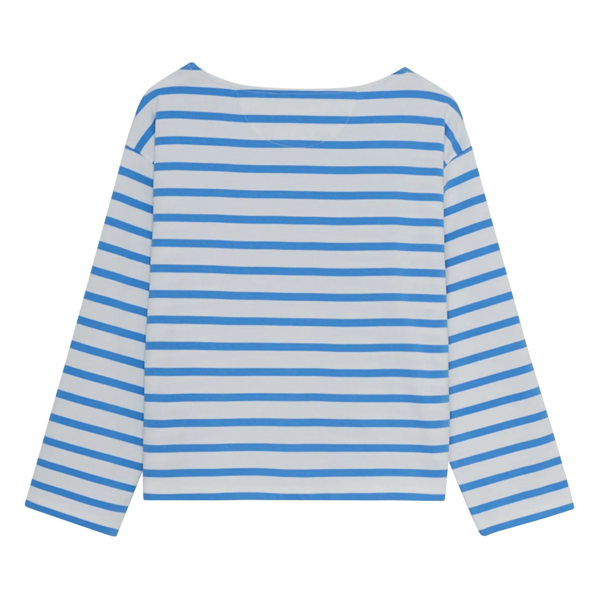 the new society - Burnet Striped Cotton T-Shirt | Blue