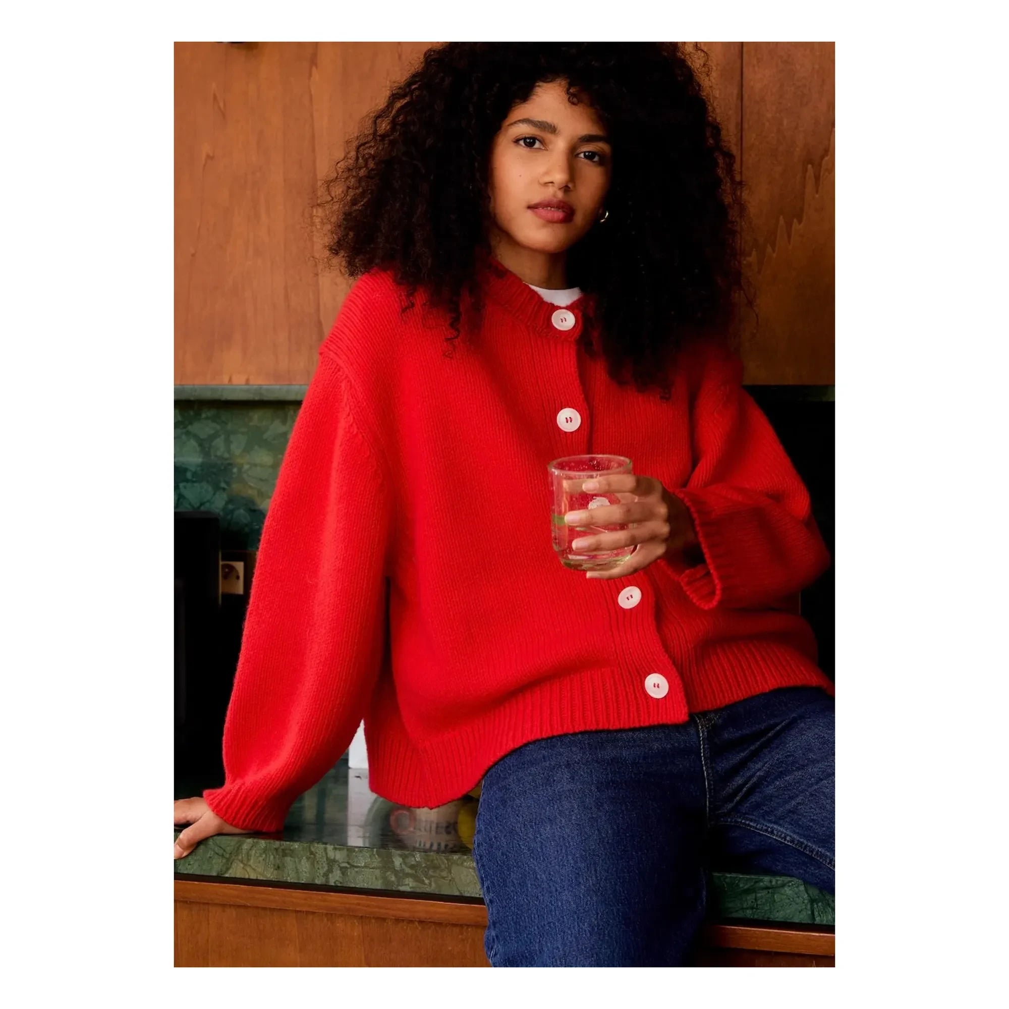 Surprise Paris - Emma Merino Wool and Cashmere Cardigan | Red