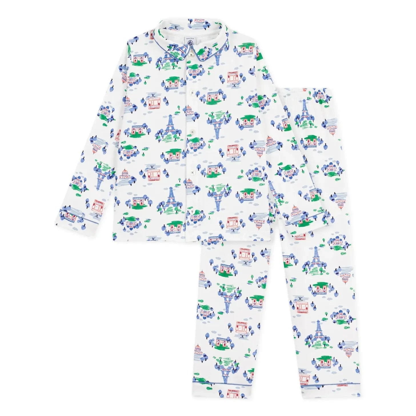Petit Bateau - Paris Organik Pamuklu Pijama Gömleği | Beyaz