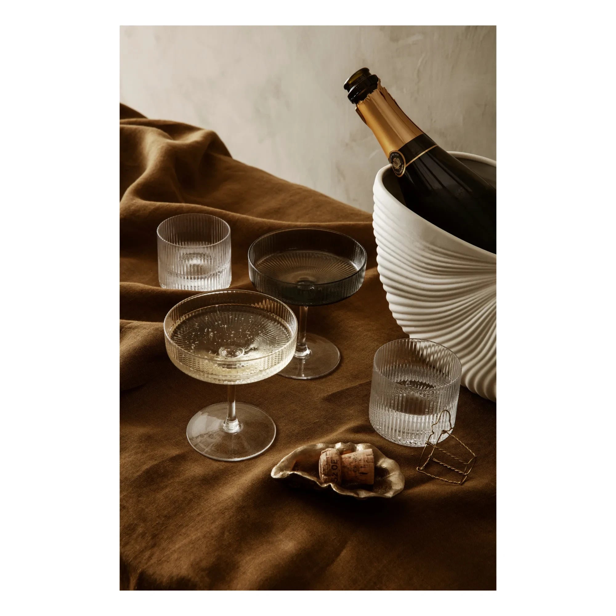 Ferm Living - Ripple Champagne Glass - Set of 2