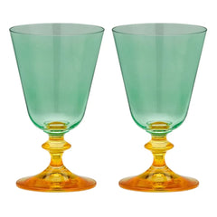 Anna + Nina - Arancia Wine Glasses - 2-Piece Set | Green