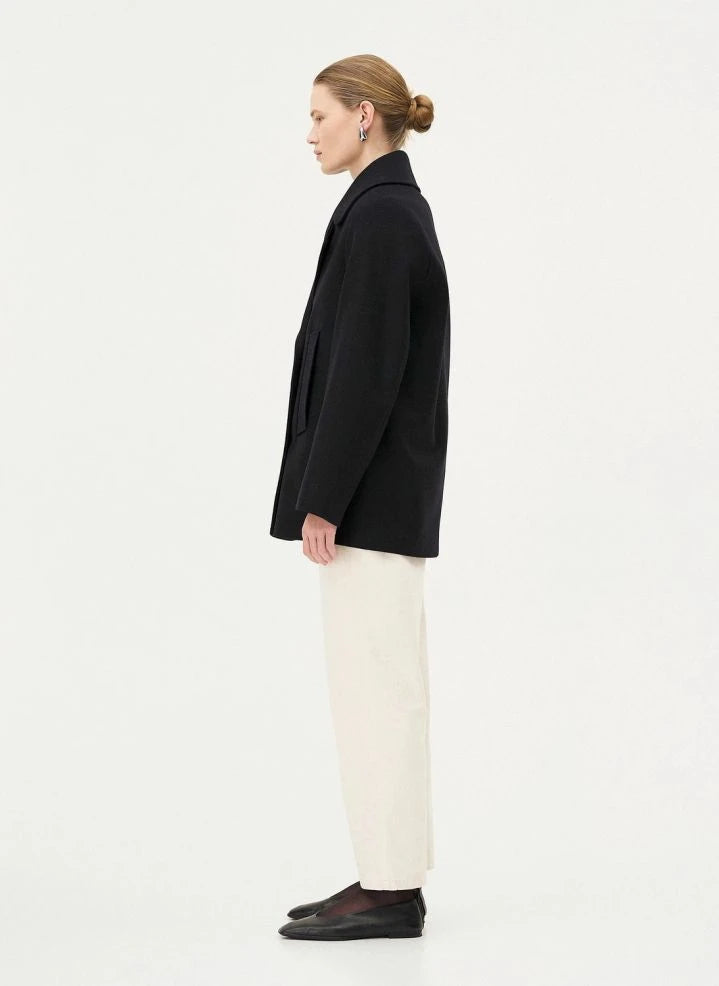 Noyoco - Dundee Recycled Wool and Cashmere Coat | Midnight Blue