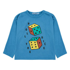 Bobo Choses - Roll The Dice Long Sleeve T-Shirt Organic Cotton | Azure Blue