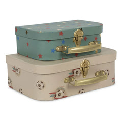 Konges Sløjd - Kick It Small Cardboard Suitcases - Set of 2 | Cream