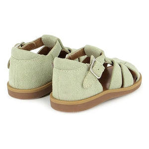 Pom d'Api - Poppy Daddy Velvet Sandals | Badem Green