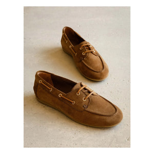 Bobbies - Betsy Suede Boat Shoes | Camel