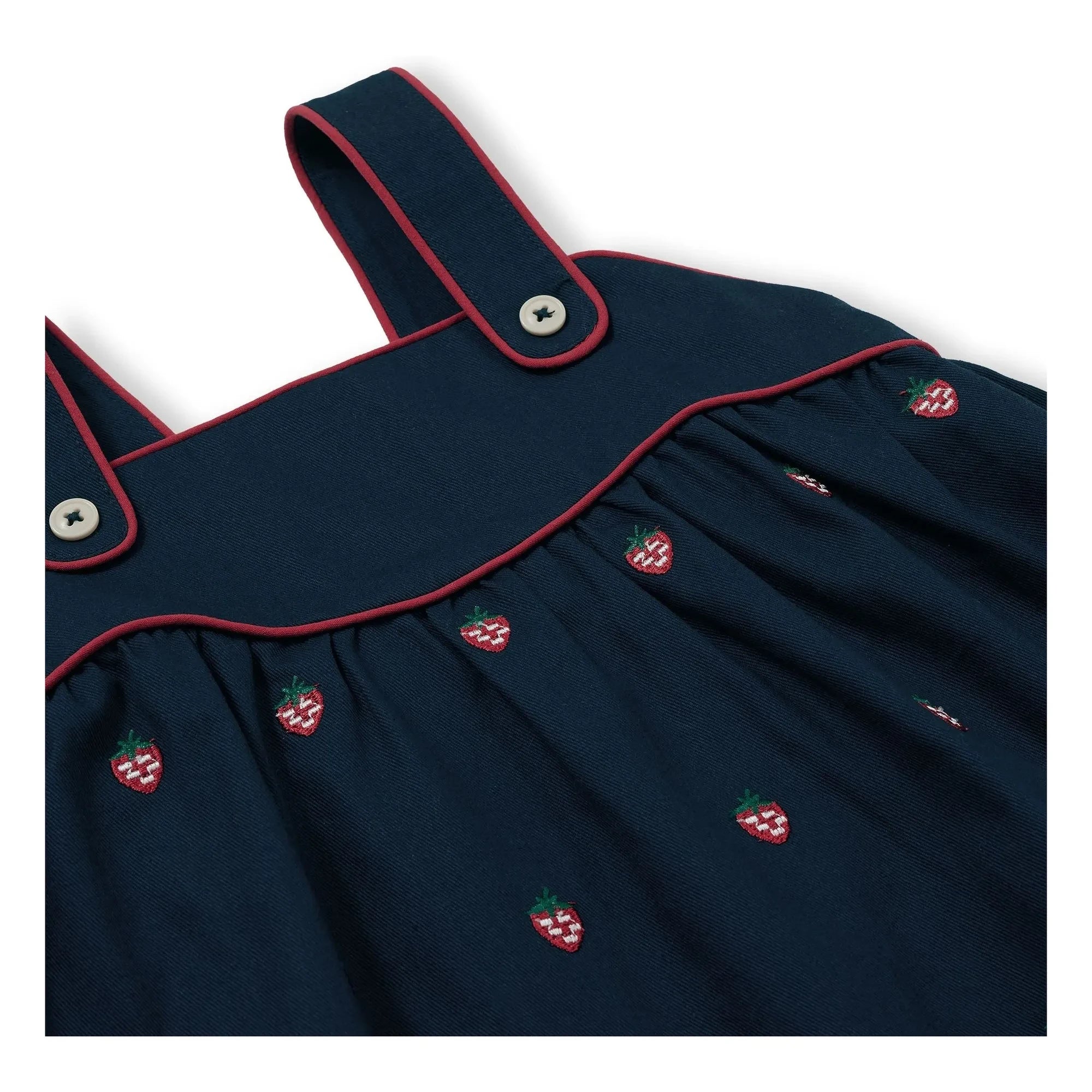 Goldie + Ace - Strawberry Ruffle Dress | Navy Blue