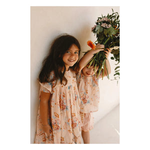 Lilinoa - Maeva Floral Print Cotton Voile Dress | Peach