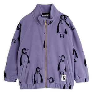 Mini Rodini - Penguins Fermuarlı Sweatshirt Geri Dönüştürülmüş Elyaf | Mor