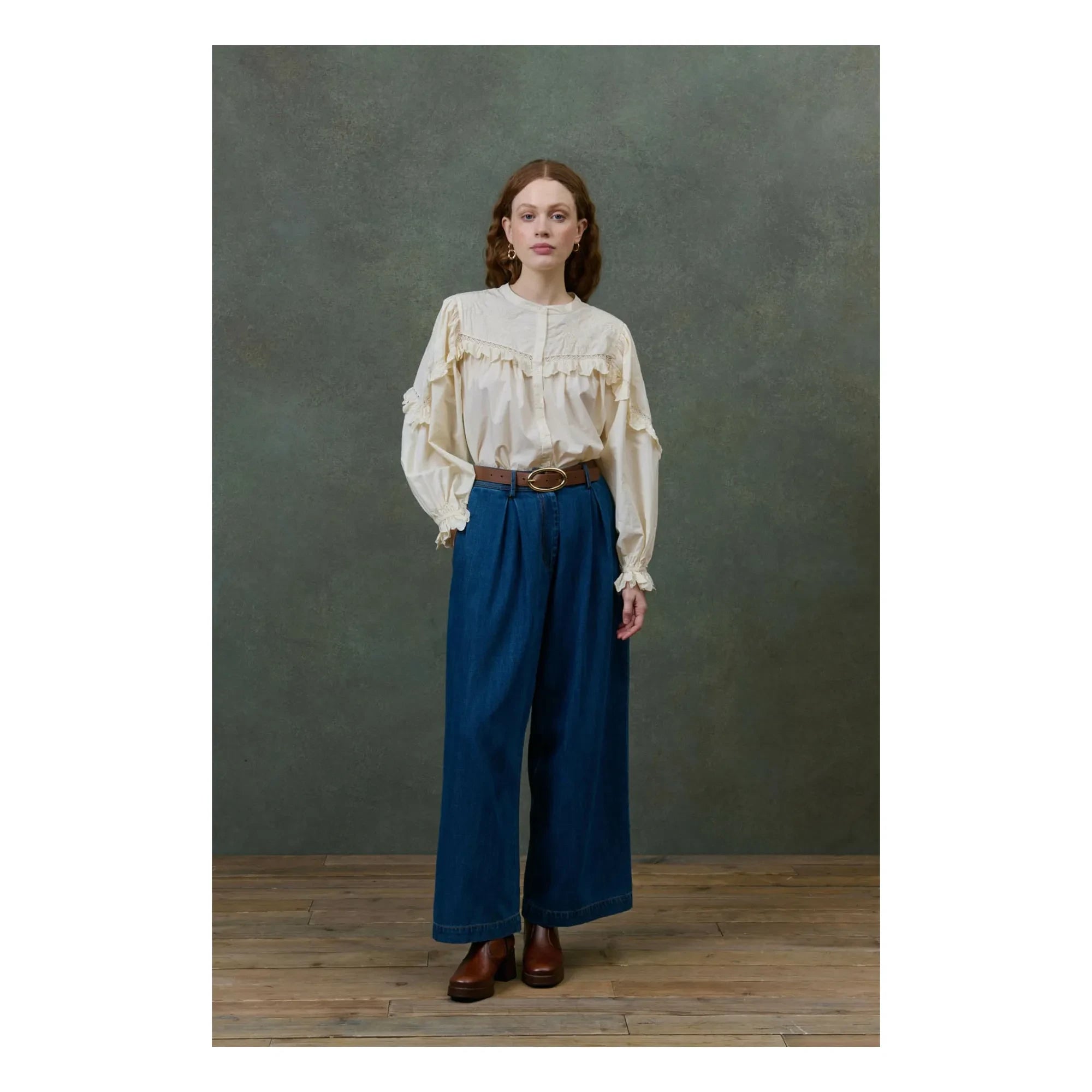 Louise Misha - Noelianne Blouse Organic Cotton Poplin - Women's Collection | Cream