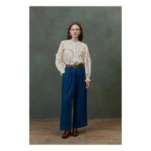 Louise Misha - Noelianne Blouse Organic Cotton Poplin - Women's Collection | Cream