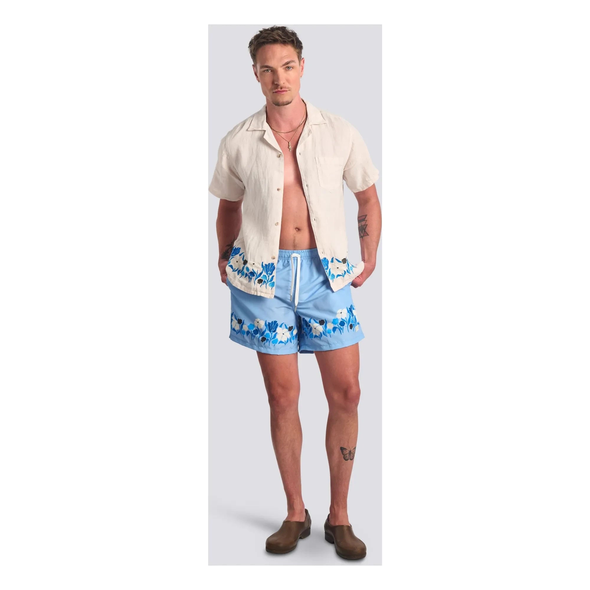 Bather - Regatta Swimsuit Shorts | Light Blue