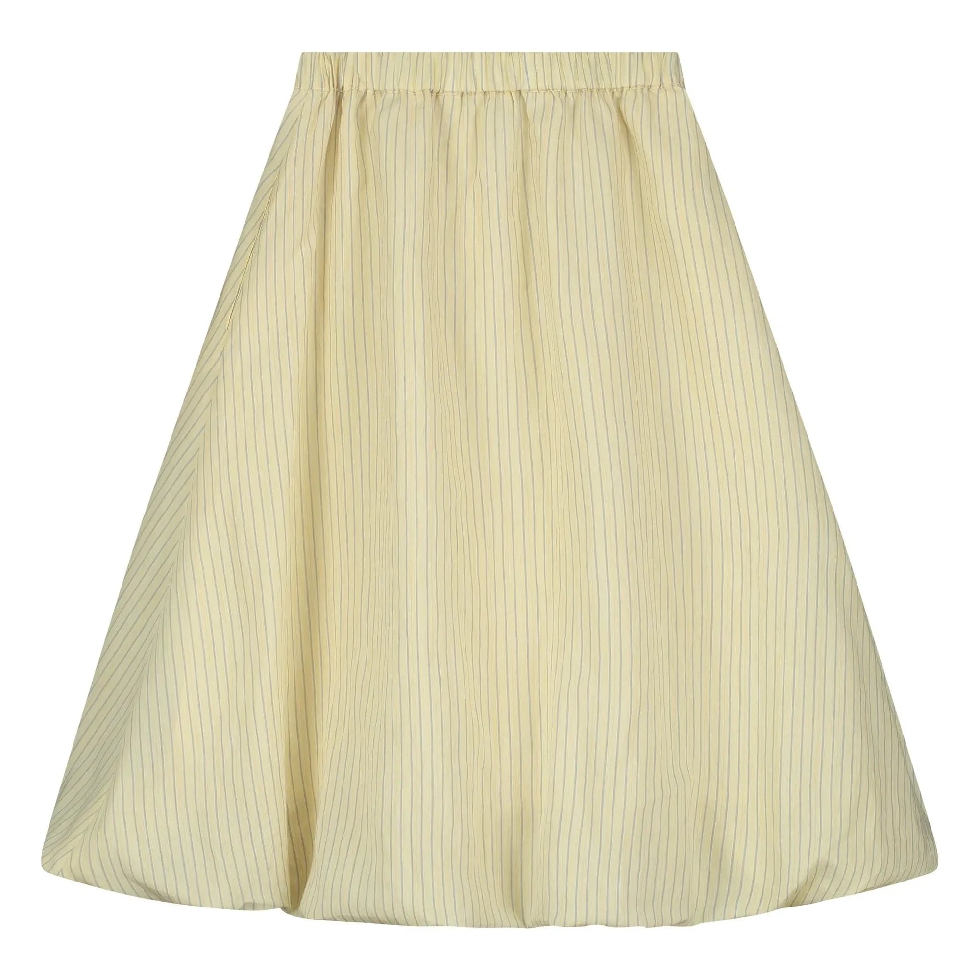 Tangerine - Striped Midi Puff Skirt | Pale yellow