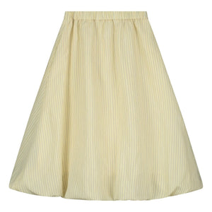 Tangerine - Striped Midi Puff Skirt | Pale yellow