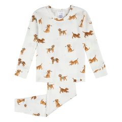 Petit Lem - Organic cotton and Modal long-sleeved dog pajamas | White