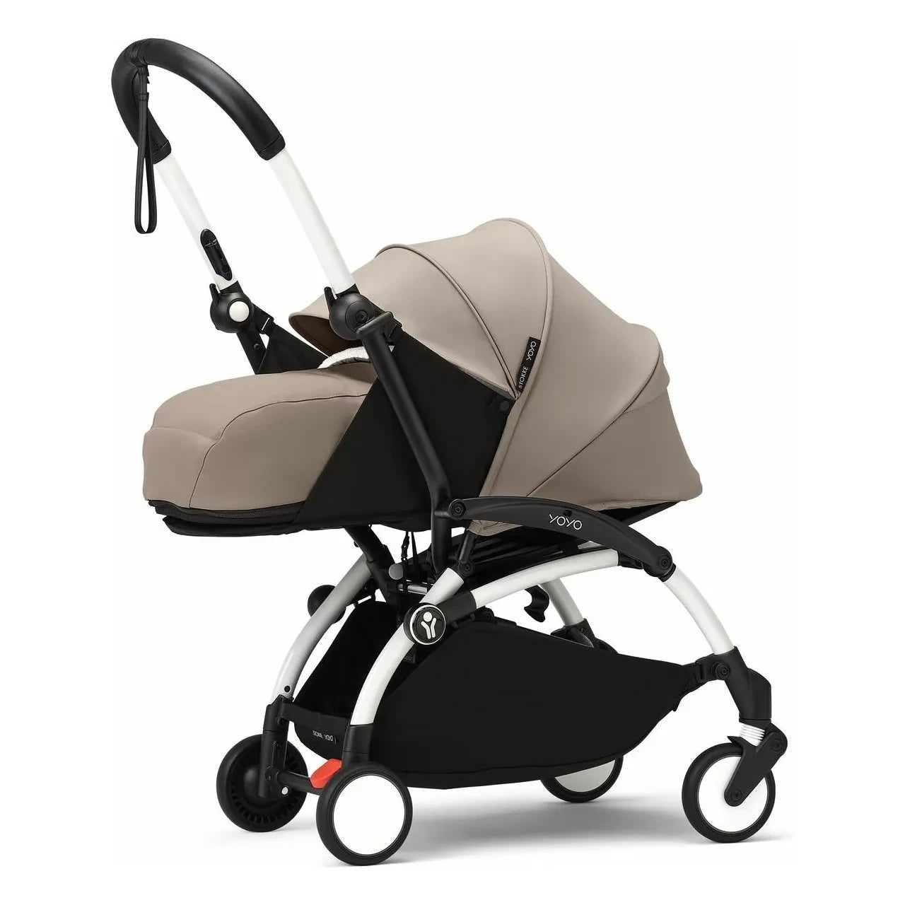 Stokke® - YOYO³ 0+ newborn baby stroller White frame | Taupe brown