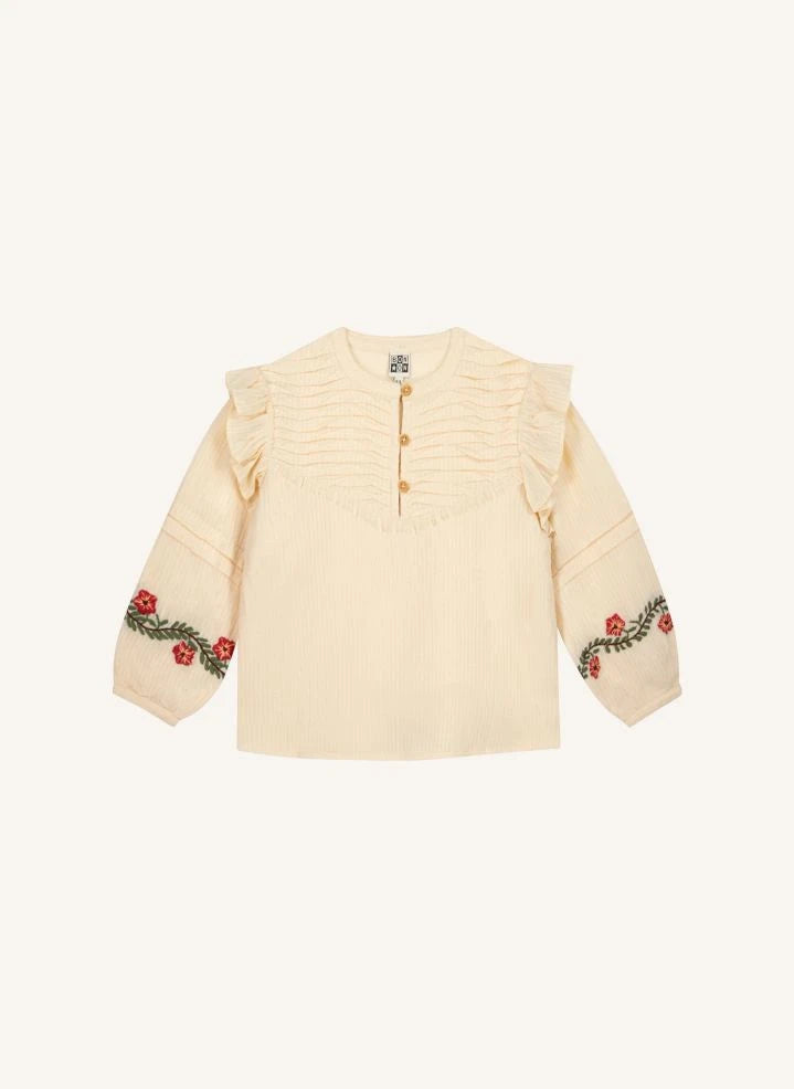 Bonton - Province Embroidered Blouse | Ecru