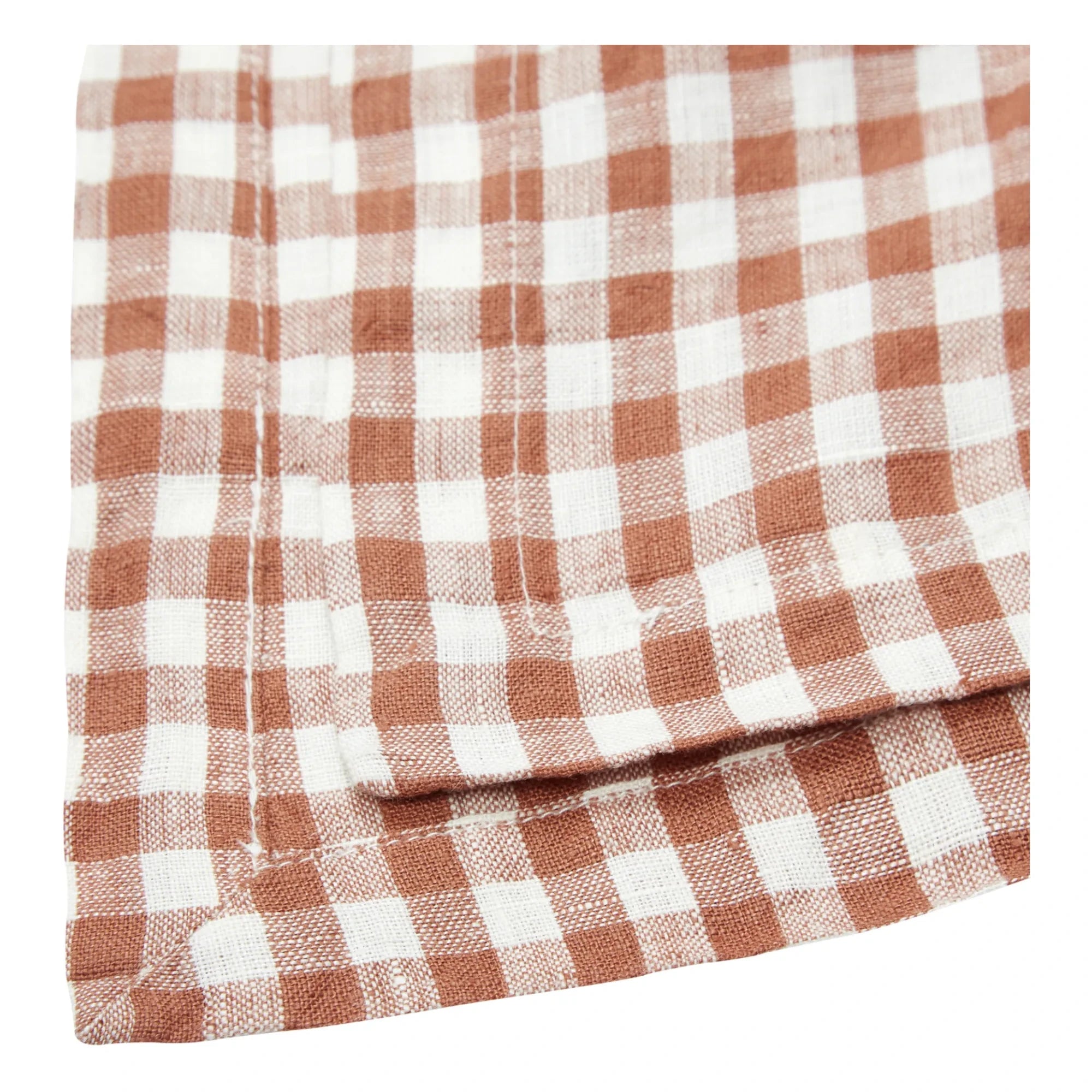 Gabrielle Paris - Gingham Washed Linen Tablecloth | Brick Red