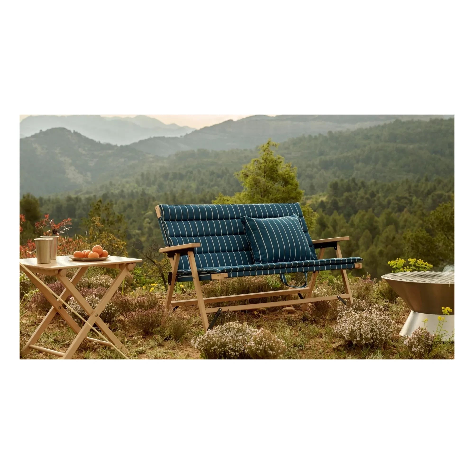 Hay - Outdoor Market Foldable Bench Cushion, Jasper Morrison | Blue