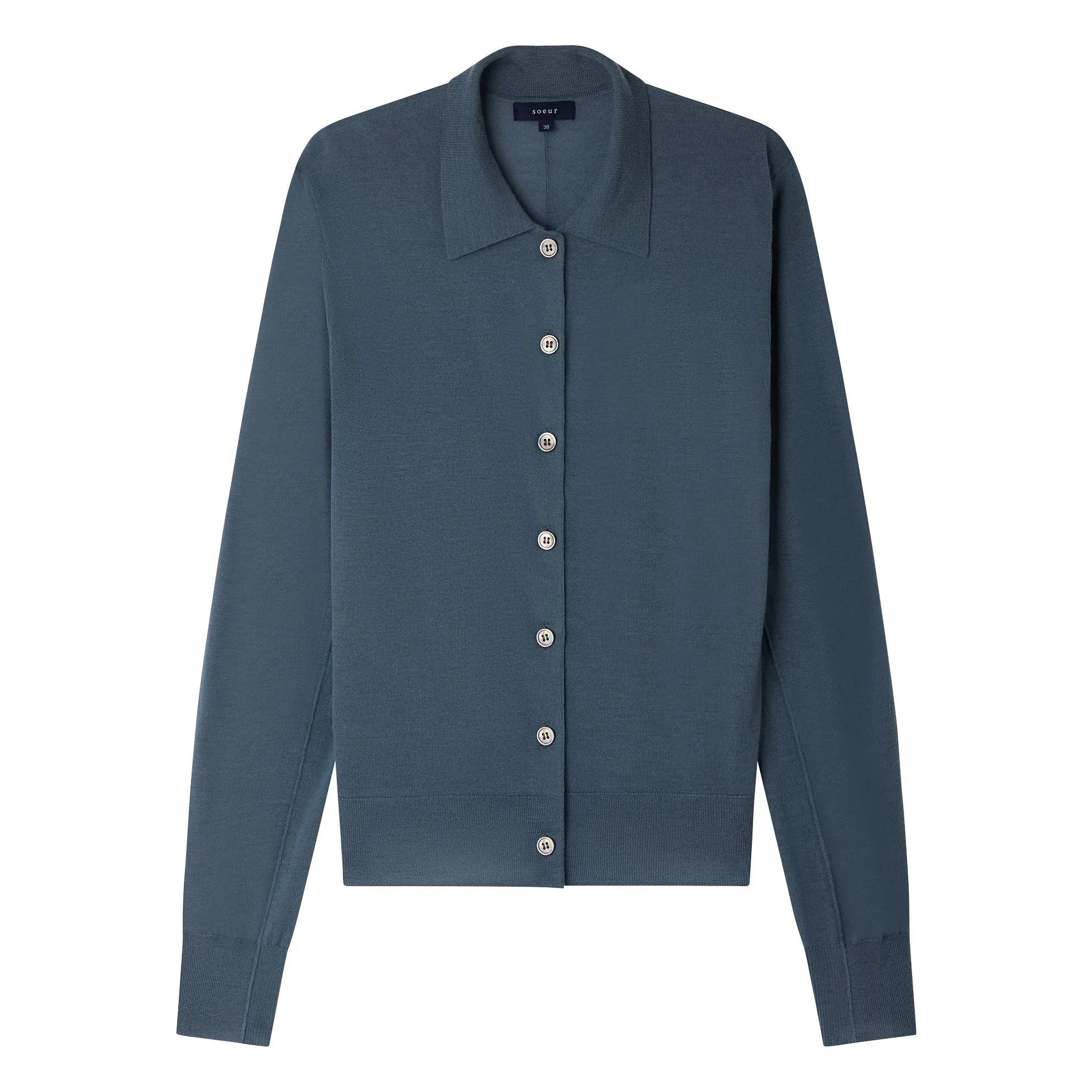 Soeur - Hailey Merino Wool Cardigan | Blue